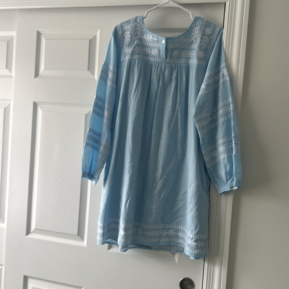 Light Blue Embroidered Tunic - Picture 4 of 4